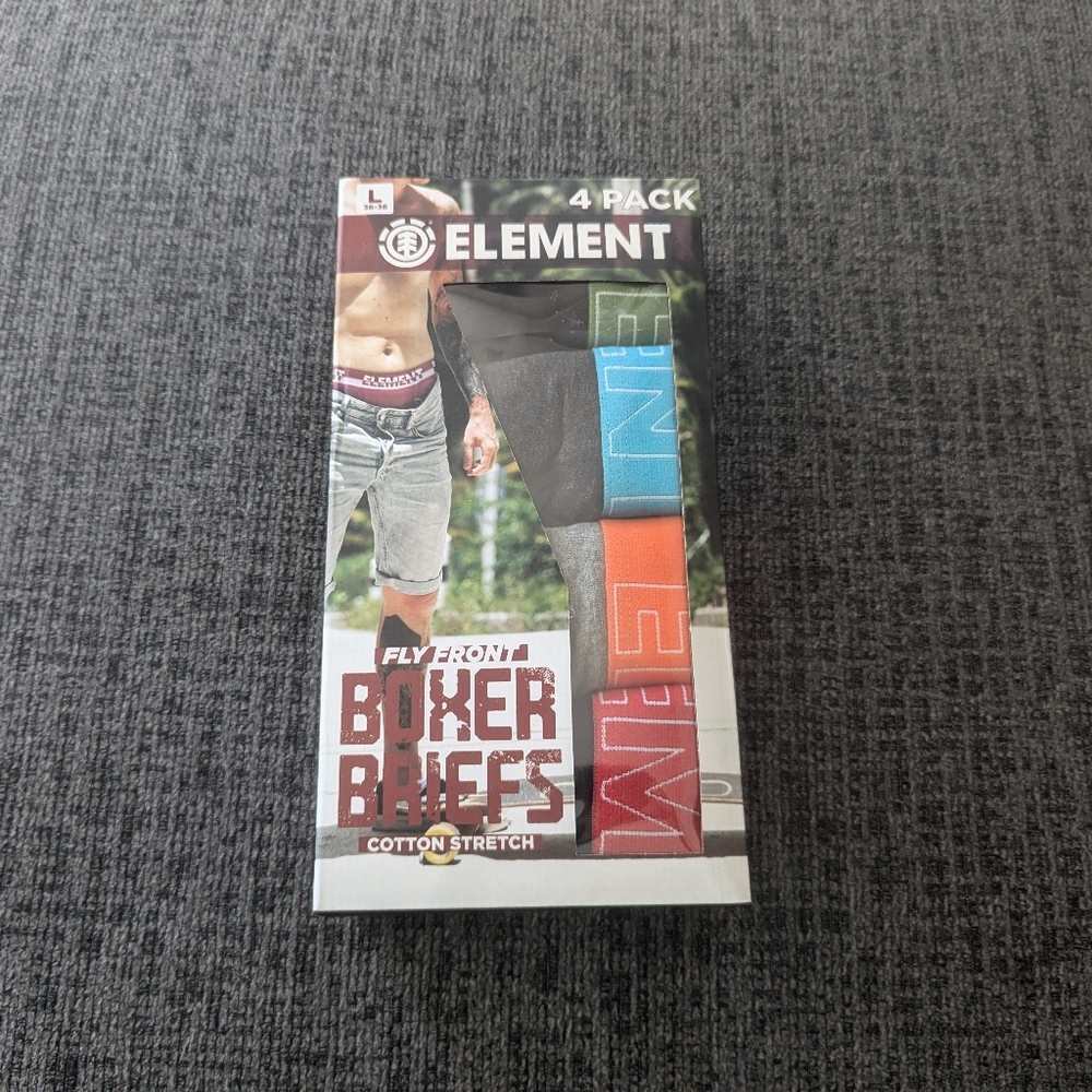 Element Cotton Stretch Boxer Briefs 4 Pack L